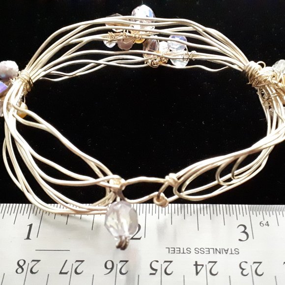 Silver Beaded Bracelet Handmade - Picture 2 of 6